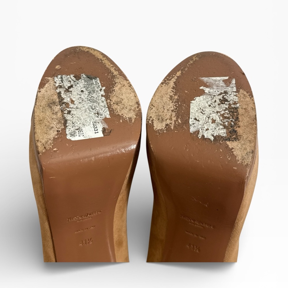 YSL Yves Saint Laurent High Heels Tribtoo Platform Pumps Suede Stiletto 11.5 - Picture 8 of 8